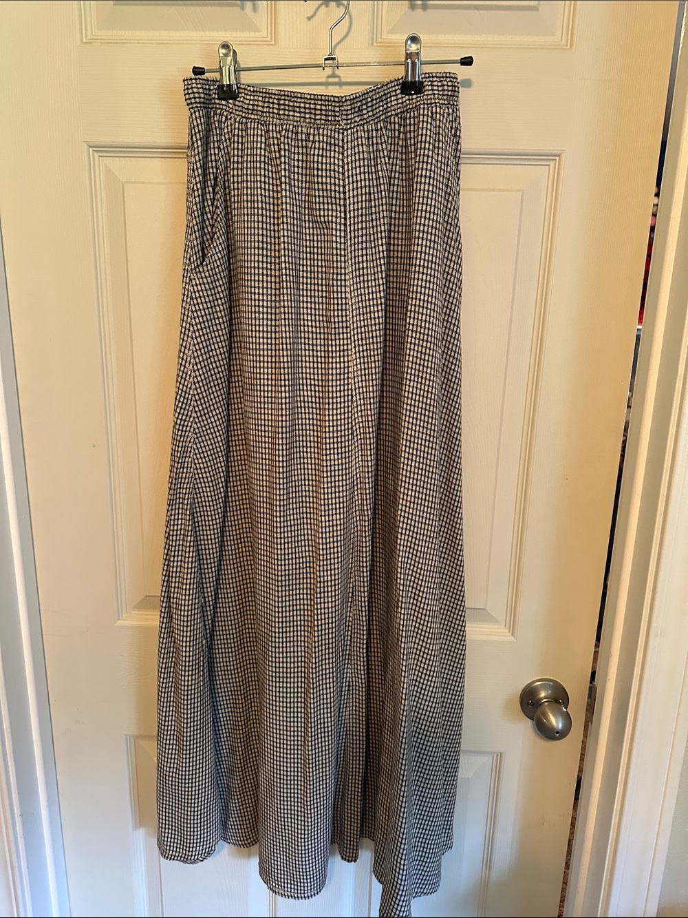 Max Studio Black and White Gingham Maxi Skirt